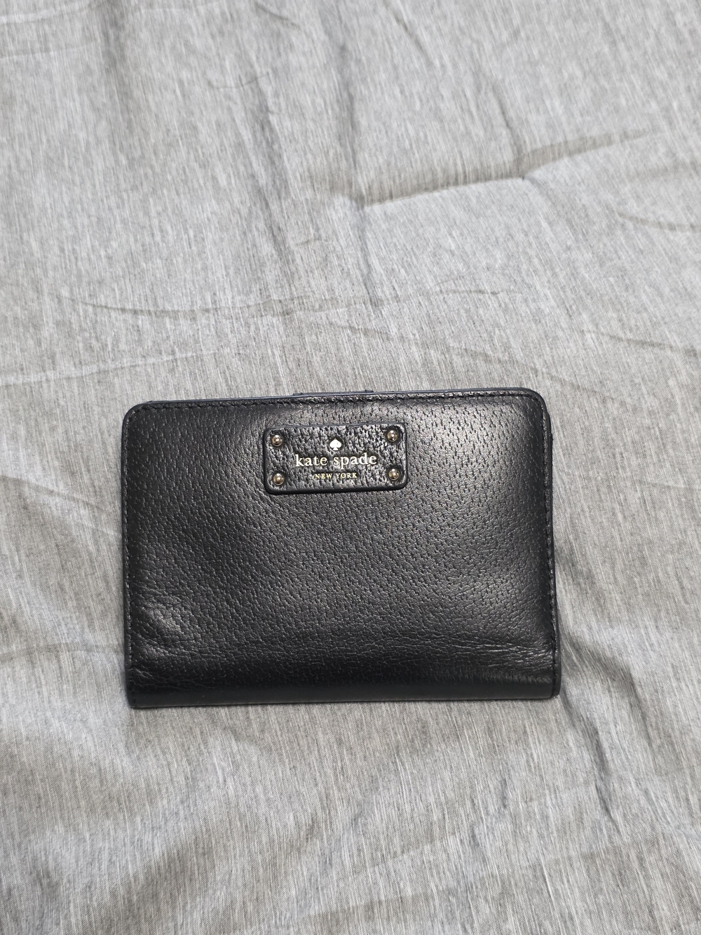 kate spade Black Leather Compact Wallet